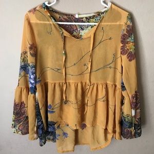 Yellow flower blouse